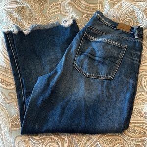 American Eagle Distressed Wide leg Crop Jean